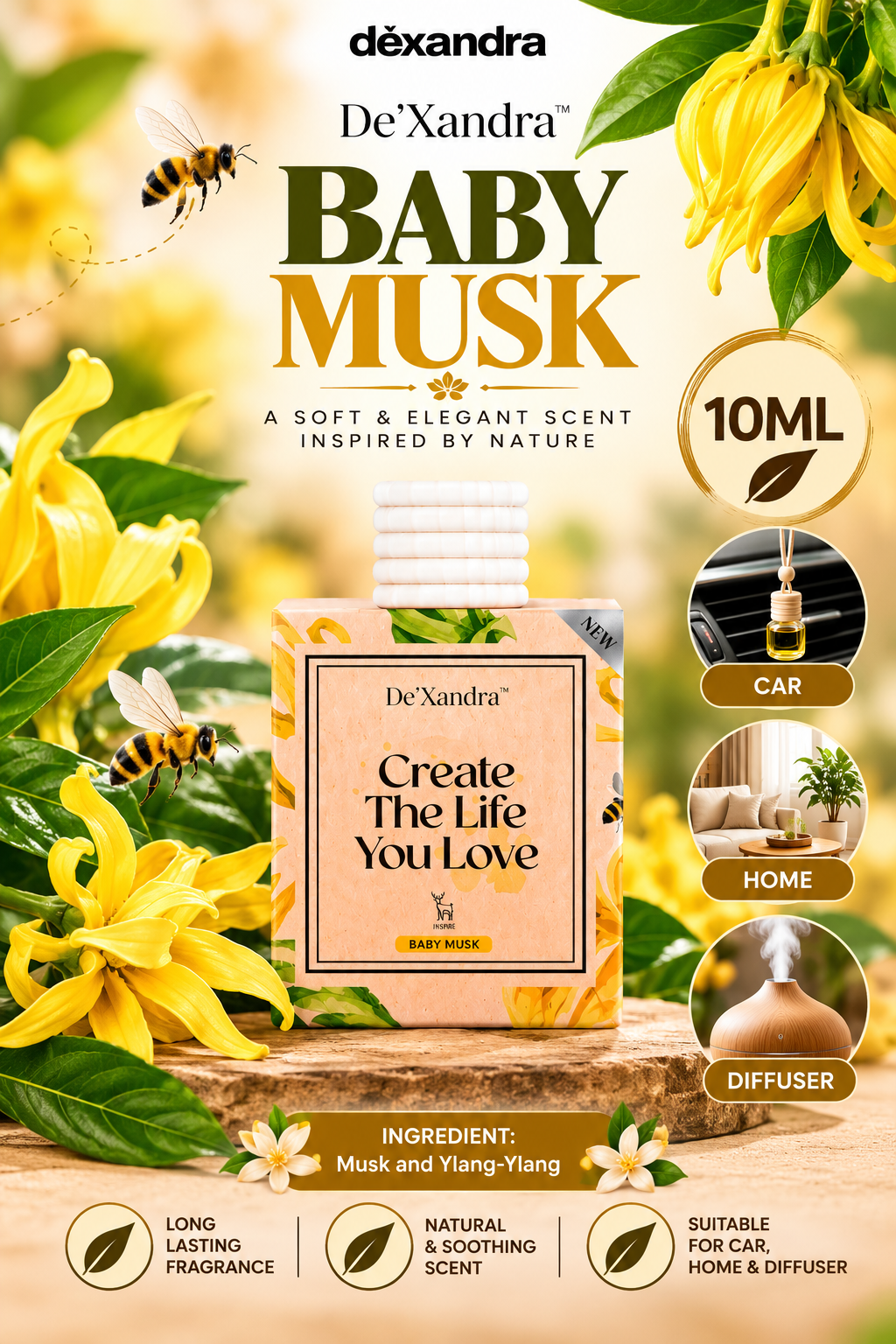 Dexandra Air Freshener Baby Musk 10ML - New Arrival