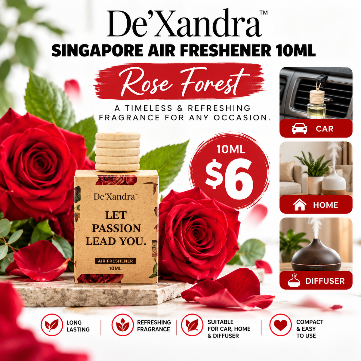 Dexandra Air Freshener Rose Forest 10ML