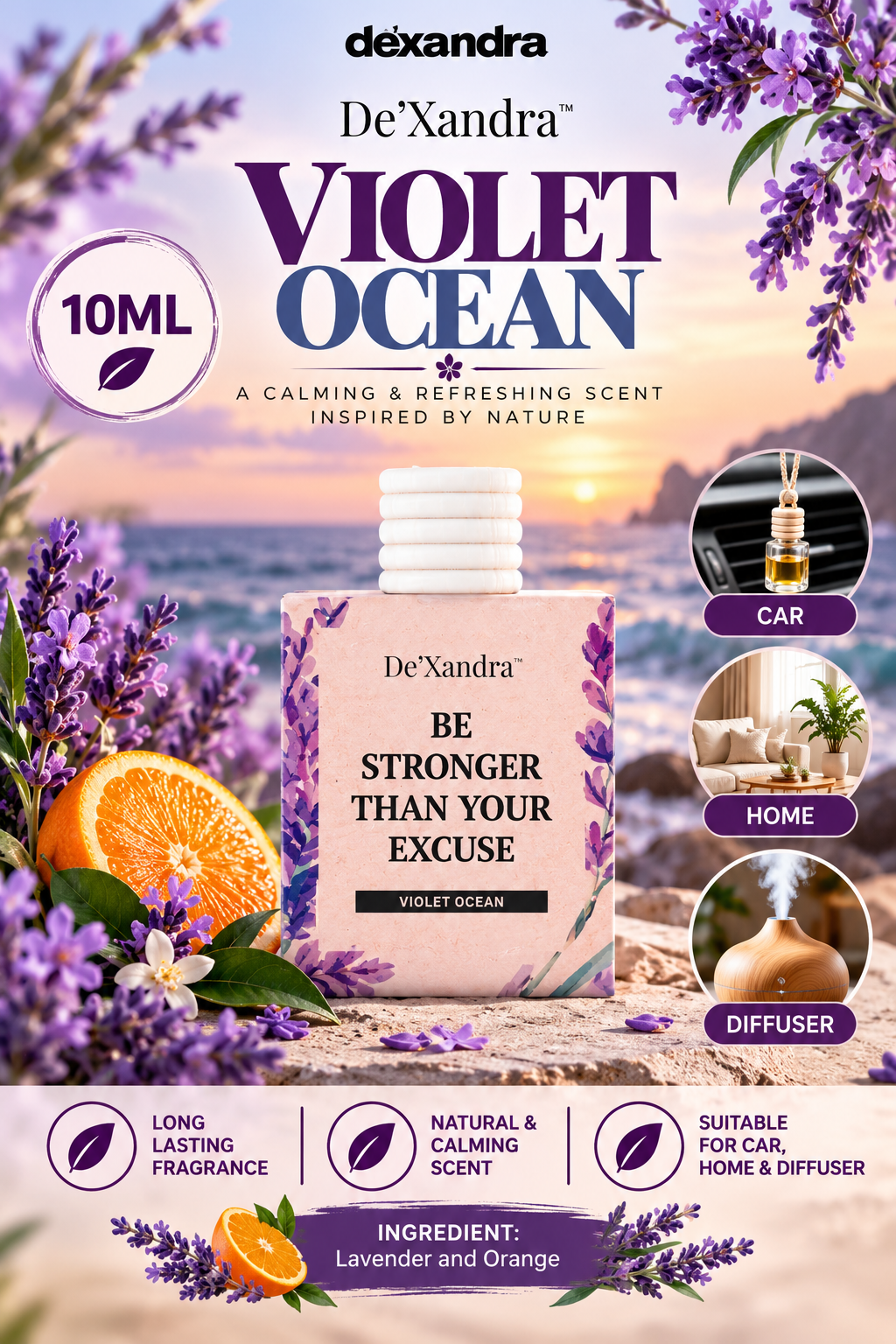 Dexandra Air Freshener Violet Ocean 10ML