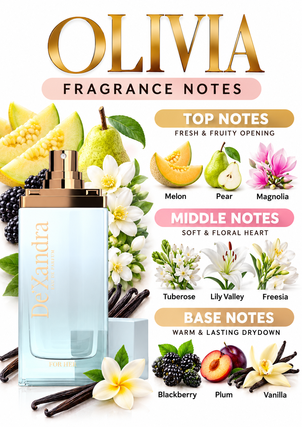 Dexandra Olivia Woman Fragrance Eau De Parfum 35ML