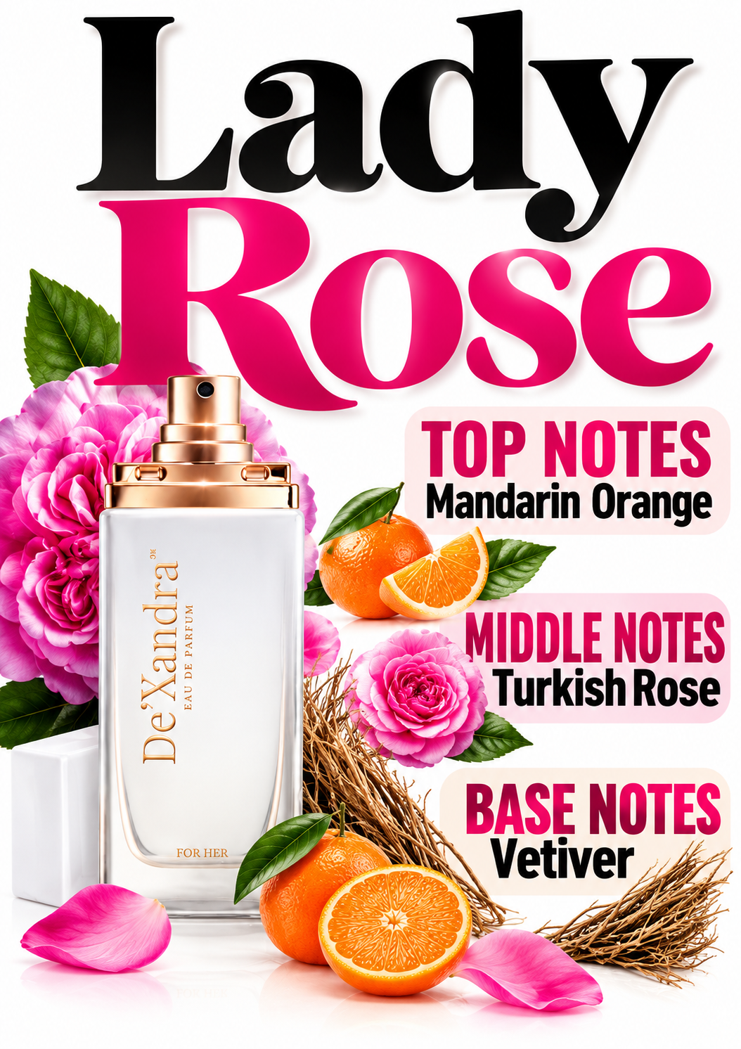 Dexandra Lady Rose Woman Fragrance Eau De Parfum 3ML