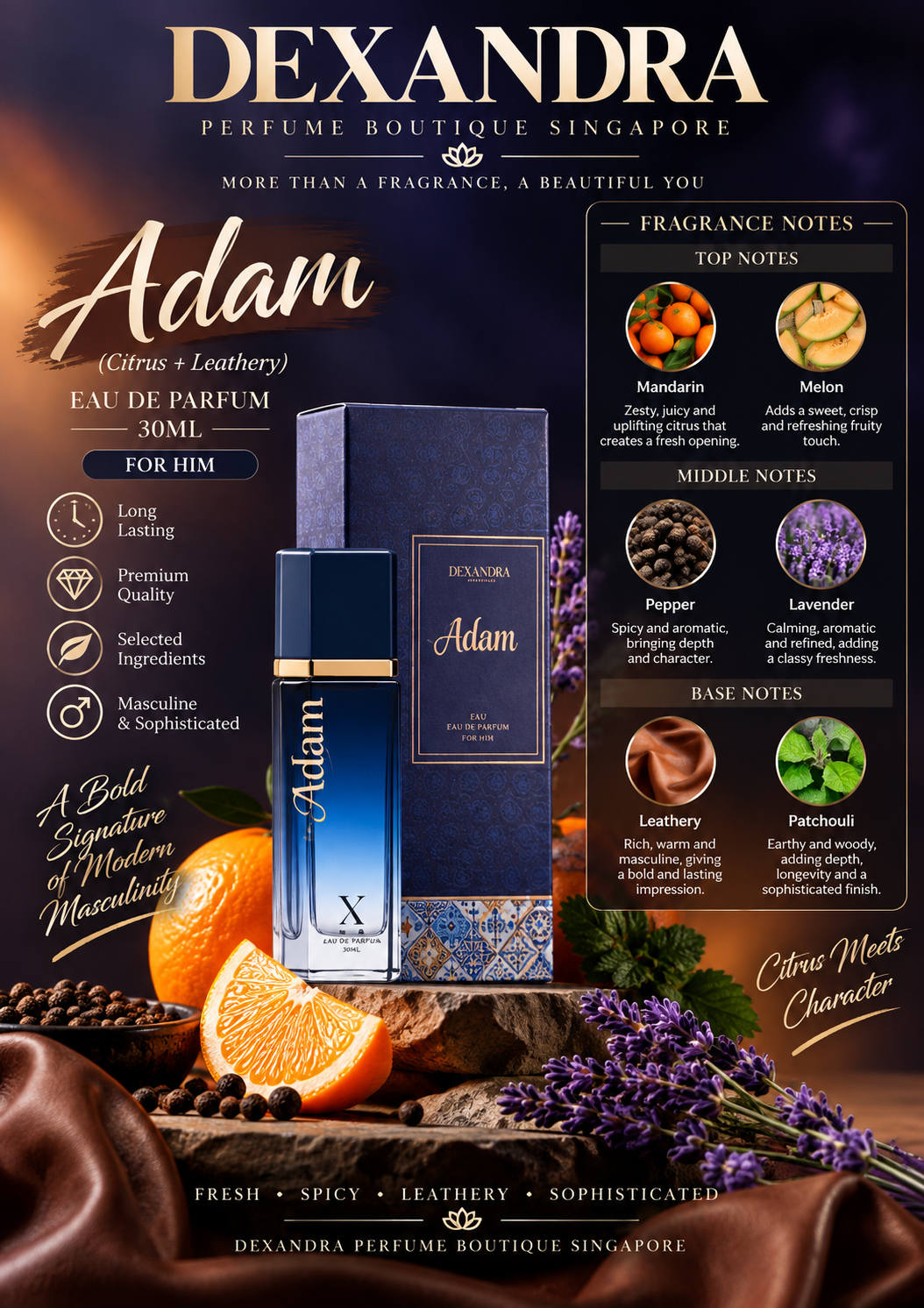 Dexandra Adam Men Eau De Parfum 35ML