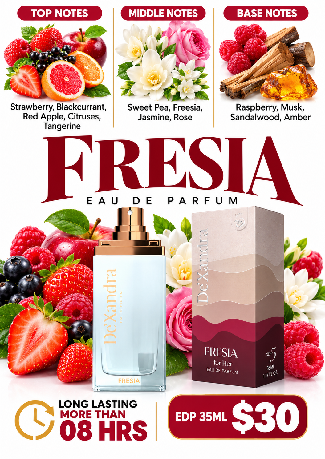Dexandra Fresia Woman Fragrance Eau De Parfum 35ML