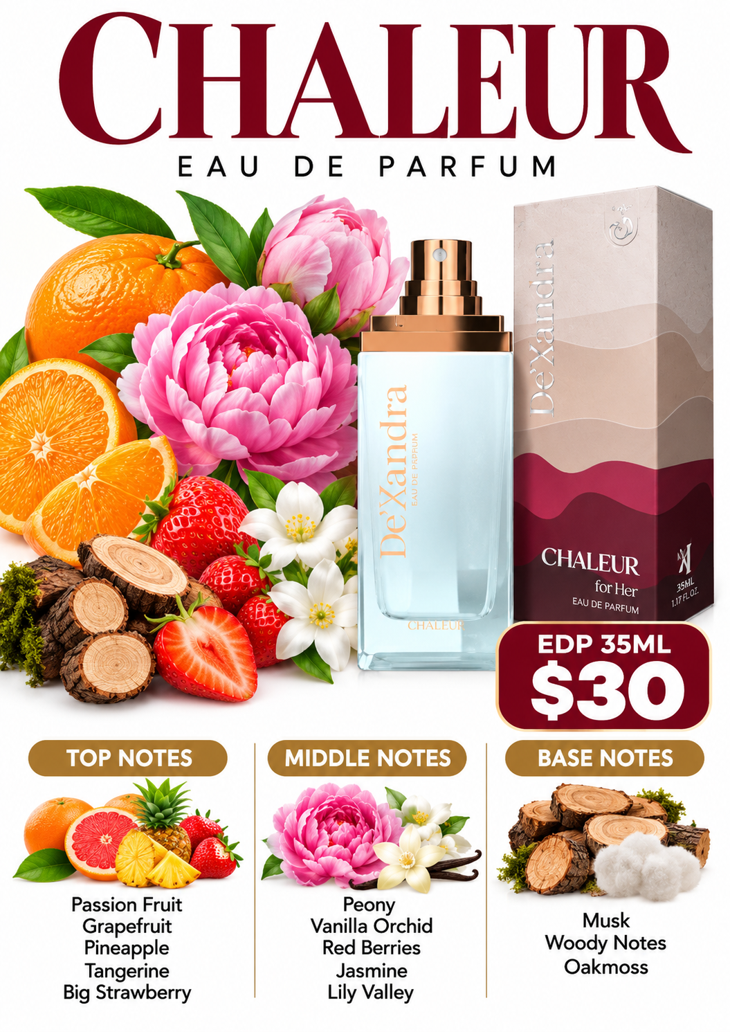 Dexandra Chaleur Woman Fragrance Eau De Parfum 35ML
