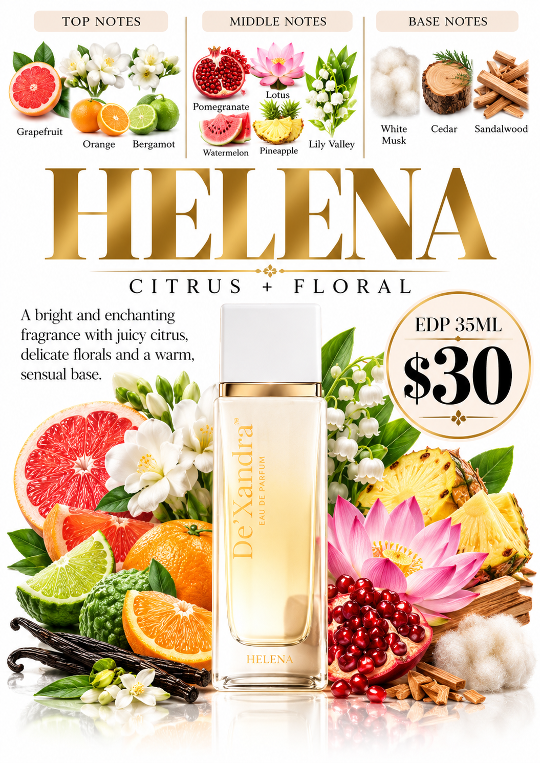Dexandra Helena Woman Fragrance Eau De Parfum 35ML