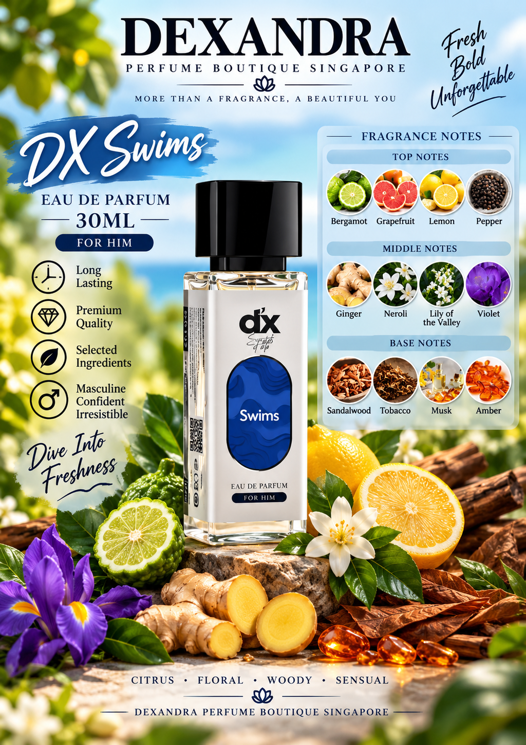 DX Swims Eau De Parfum Unisex 30ML