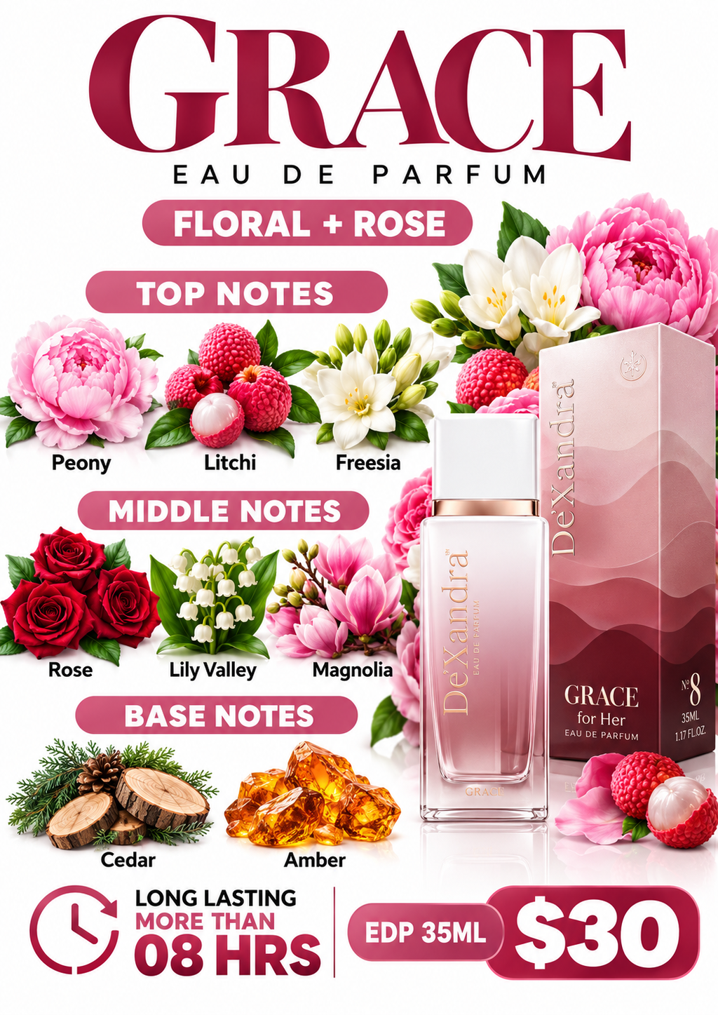 Dexandra Grace Woman Fragrance Eau De Parfum 35ML